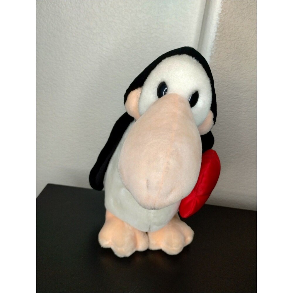 Dakin Vintage Opus “Penguin Lust”  Heart Plush 10" From 1984